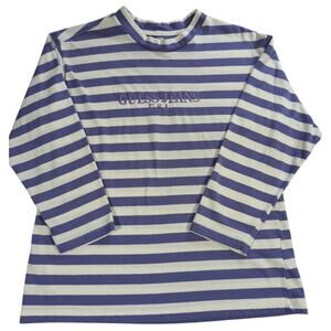 VTG Guess Jeans USA Georges Marciano Shirt L Stripe Purple White Long Sleeve